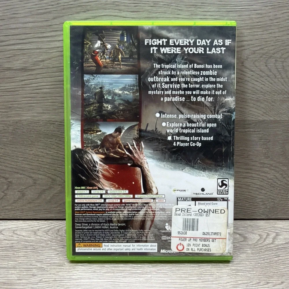 Xbox 360 Game Lot Of 5. War/ Fighting/ Zombies All Very Nice Condition. Tested.